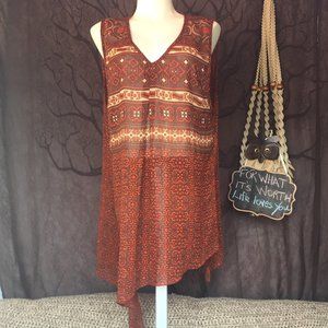 313-UR Beauteous❤️~Silk Oblong Boho Blouse